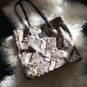 Nine West Faux Python Print Tote Bag